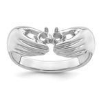 14K White Gold 2 Genuine Stone Family Ring view