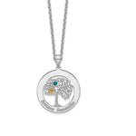 Sterling Silver/Rhod-plated 2 Birthstone with 14k Bezel Pendant view 5