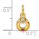 14K Dia Heart w/ 1 Birthstone Mother's Circle Pendant Semi-Mount view