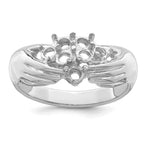 14K White Gold 7 Genuine Stone Family Ring view