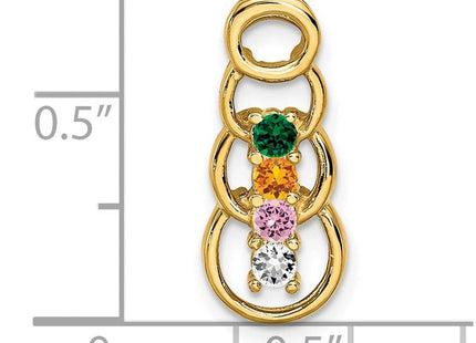 14K yellow gold family pendant, additional view