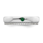 14K White Gold 1 Genuine Birthstone and Diamond Mother's Ring view
