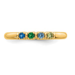 14K Yellow Gold 4 Genuine Birthstone Mother's Ring view