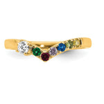 14K 6 Genuine Birthstone with Diamond Mother's Ring view