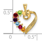 14K 6 Synthetic Stone Family Pendant, 19 x 13mm view