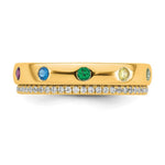 14k 7 Genuine Birthstone and Diamond Mother's Ring view 5