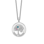 Sterling Silver/Rhodium-plated 2 Birthstone with SS Bezel Pendant view 5