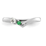 14K White Gold 1 Genuine Birthstone with Diamond Mother's Ring view