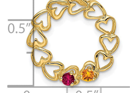 14K gold family pendant, additional view