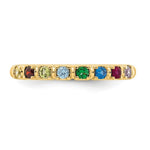 14K Yellow Gold 8 Genuine Birthstone Mother's Ring view