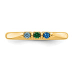 14K Yellow Gold 3 Genuine Birthstone Mother's Ring view