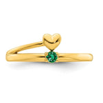 14K Heart with 1 Genuine Birthstone Mother's Ring view