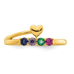 14K Heart with 4 Genuine Birthstone Mother's Ring view