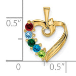14K 5 Synthetic Stone Family Pendant, 19 x 13mm view