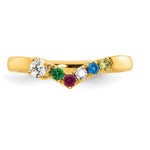 14K 5 Genuine Birthstone with Diamond Mother's Ring view