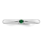 14K White Gold Genuine 1 Birthstone Mother's Ring view