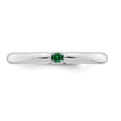14K White Gold Genuine 1 Birthstone Mother's Ring