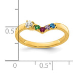 14K 4 Genuine Birthstone with Diamond Mother's Ring view