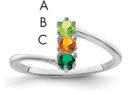 14K white gold mother ring