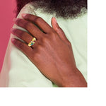 14k 7 Genuine Stone Family Ring view 6