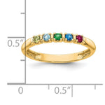 14K Yellow Gold 5 Genuine Birthstone Mother's Ring view