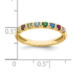 14K Yellow Gold 8 Genuine Birthstone Mother's Ring view