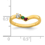 14K 2 Genuine Birthstone with Diamond Mother's Ring view