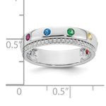 14K WG 8 Genuine Birthstone and Diamond Mother's Ring view