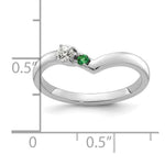 14K White Gold 1 Genuine Birthstone with Diamond Mother's Ring view