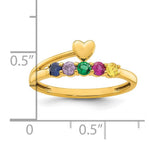 14K Heart with 5 Genuine Birthstone Mother's Ring view