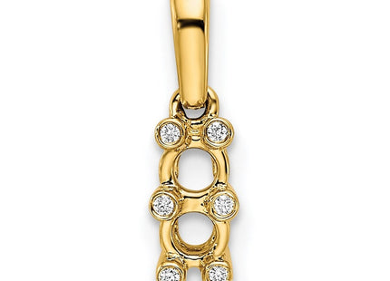 14K yellow gold diamond family pendant