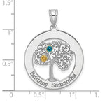 Sterling Silver/Rhod-plated 2 Birthstone with 14k Bezel Pendant view 6