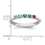 14K White Gold Genuine 5 Birthstone Mother's Ring view