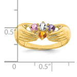 14K 4 Genuine Stone Family Ring view