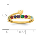14K Heart with 8 Genuine Birthstone Mother's Ring view