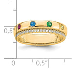 14K 4 Genuine Birthstone and Diamond Mother's Ring view