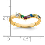 14K 8 Genuine Birthstone with Diamond Mother's Ring view