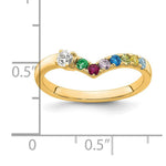 14k 7 Genuine Birthstone with Diamond Mother's Ring view 6