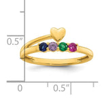 14K Heart with 4 Genuine Birthstone Mother's Ring view