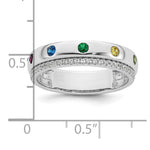 14K WG 7 Genuine Birthstone and Diamond Mother's Ring view