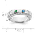 14K White Gold 2 Genuine Birthstone and Diamond Mother's Ring view