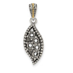 Sterling Silver Antique w/14k 5-stone w/Diamond Family Pendant w/18in Chain view 6