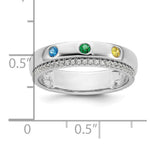 14K White Gold 3 Genuine Birthstone and Diamond Mother's Ring view