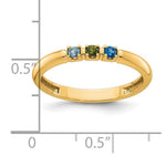 14K Yellow Gold 3 Genuine Birthstone Mother's Ring view