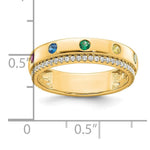 14K 5 Genuine Birthstone and Diamond Mother's Ring view