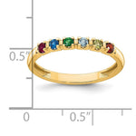 14K Yellow Gold 6 Genuine Birthstone Mother's Ring view