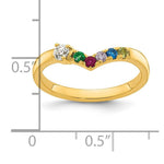 14K 5 Genuine Birthstone with Diamond Mother's Ring view
