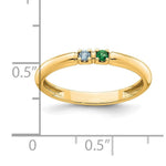 14K Yellow Gold 2 Genuine Birthstone Mother's Ring view