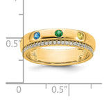 14K 3 Genuine Birthstone and Diamond Mother's Ring view