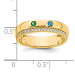 14K 2 Genuine Birthstone and Diamond Mother's Ring view
